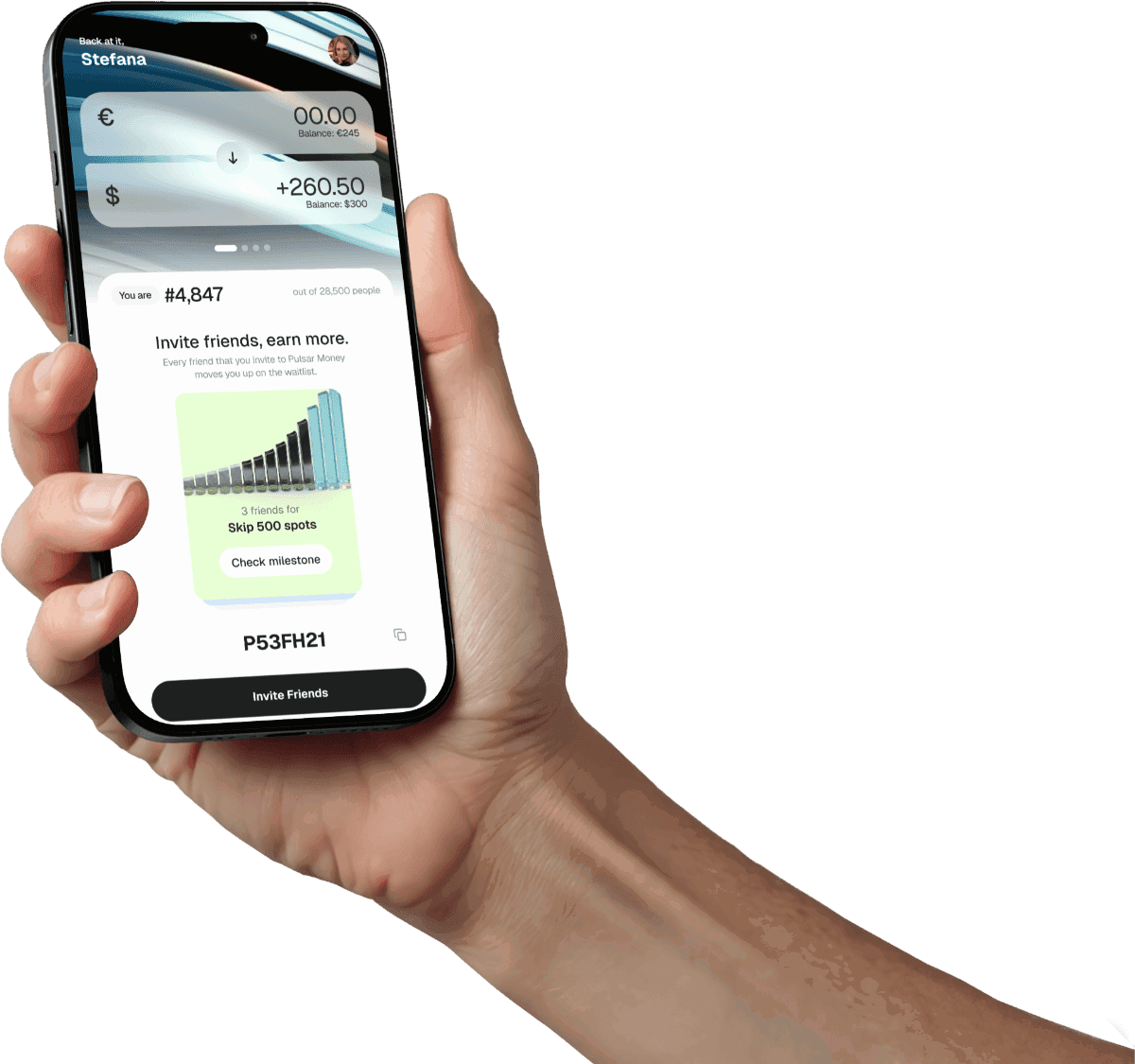 Pulsar Money app on iPhone