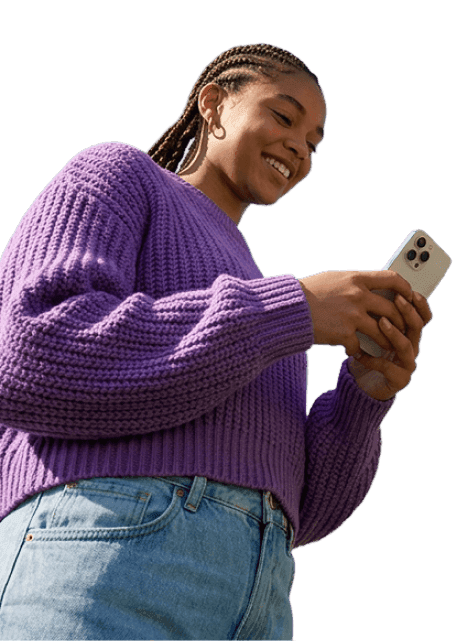 Woman checking her phone